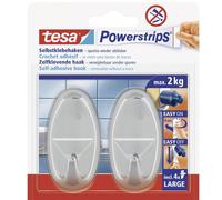 tesa Crochets Powerstrips grands ovales chromés – 1 pièce