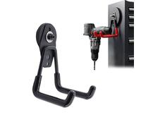 Crochet magnétique robuste à double griffe, crochets magnétiques de rangement pour garage, crochets de suspension antidérapants aimant pour perceuse électrique et outils de jardinage (Noir, D43mm)