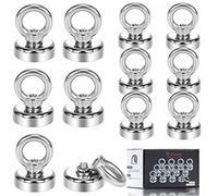 Crochet Magnetiques, Wukong 25mm Aimant Puissant 19kg Force De Traction Aimant Puissant Rond Magnétique Néodyme (12 Packs)