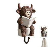 Crochet mural en résine avec motif vache | Crochet mural amusant en résine avec figurine de vache - Joli support de suspension de salle de bain - Fournit une touche