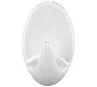 Crochet - Permanent - ovale - taille S - 43 x 26 x 20 mm - blanc - lot de 2