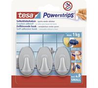 Crochet petit et ovale tesa Powerstrip® tesa 57519-00000-20 chrome (mat) 3 pc(s)