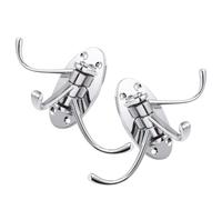 Crochet Pivotant en Alliage de Zinc pour Manteau Mural Argenté 2pcs