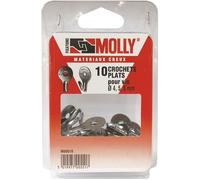 Crochet plat pour vis - MOLLY - Lot de 10 - Ø4-5-6 mm - Acier