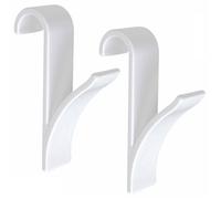 Crochet porte-serviette pour radiateur - VILDE - Lot de 2 - Plastique résistant - Blanc - 6x2,5x9,5 cm