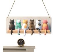 Crochet pour clés en forme de chat, crochet mural en forme de chat de dessin animé, crochet décoratif pour la maison, le salon, la maison, le garde-manger, la salle de bain