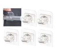 Crochet pour tringle à rideaux - YSTP - Support auto-adhésif - Sans perçage - Transparent - Lot de 6
