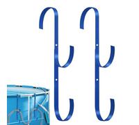 Crochet pour tringle de piscine organiseur en métal | Lot de 2 crochets pour poteaux de piscine hors sol, adaptés pour skimmer, râteau, brosse, aspirateur, extérieur, jardin, mur