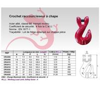 CROCHET RACCOURCISSEUR À CHAPE D6 ID MAT - CRU006