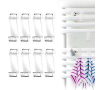 Crochet Radiateur Rond Transparent Pour Salle De Bain Et Tablette, Seche-Serviette Compatible Tous Radiateurs Standards, 8 Pièces