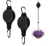 Crochet rétractable pour panier suspendu, 2 pièces | crochet ajustable pour pot de plante,élévateur pour feu tricolore, crochet à cliquet pour suspension végétale