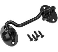 Crochet tempête en acier inoxydable de 3 pouces avec œillet - Petit verrou de porte - Noir mat - Crochet de porte - Crochet de porte - Crochet de porte - Crochet de porte - Crochet de porte - Serrure