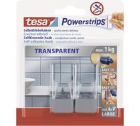 Powerstrips Crochet adhésif LARGE, transparent / chrome