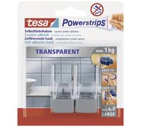 Crochet transparent large chrome mat tesa Powerstrips® tesa 58812-00000-20 transparent, chrome 2 pc(s)