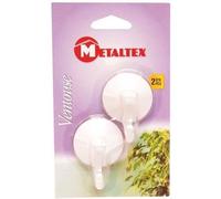 Crochet ventouse à levier - METALTEX - Lot de 2 - 4 cm - Contemporain - Design - Blanc