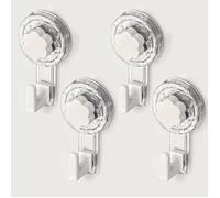 Crochet ventouse salle de bain porte-serviette sans perçage fixation extra forte. Idéal pour douche - Clear+white 11.2*6.2*4.3cm*4
