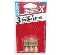 Crochet X laiton spécial béton - lot de 3