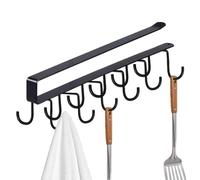 Crochets À Tasses Sous Armoire Sans Percer, Rangement Solide De Comptoir | Crochets Pour Mugs À Café Sous Meuble Salle De Bain, Extérieur, Maison, Bureau, Organisation, Affichage, Serviette, Noir