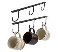 Crochets à Tasses Sous Meuble 2 Pièces en Robuste à Visser, Gain de Place | Range-tasses organisateur pour Cuisine, Salle de Bain, Garage, Entrée