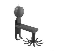 Crochets à ventouse sans perçage, support mural rotatif en aluminium pour ustensiles de cuisine, organisateur de cuisine peu encombrant, gris, rail de suspension robuste (10 crochets)