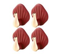 Crochets Adhésifs 4 Pièces Supports Décoratifs Amusants Imperméables | Crochets Adhésifs Muraux Pour Serviettes Pour Maison Douche Chambre Salon Cuisine Appartement Serviette Lot de 4 rouges rétro