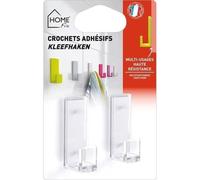 Crochets adhésifs - HOME FIX - Grand modèle - Lot de 2 - Haute résistance - Cristal