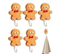 Crochets Adhésifs Sans Perçage Père Noël et Bonhomme Décoration Intérieure | Supports muraux sans perçage pour suspendre décorations de fêtes, clés et serviettes dans cuisine ou salle de bain