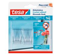 Crochets adhésifs Tesa pour verre et surface transparente - Lot de 2