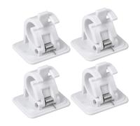 Crochets Auto Adhesif - Lot de 4 - Plastique ABS - Blanc - Support Tringle à Rideaux