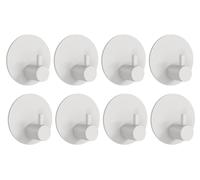 Crochets blancs mats autocollants, lot de 8, autocollants, pas besoin de percer, crochets en acier inoxydable résistants à l'eau, crochets pour serviettes de cuisine, salle de bain, chambre à coucher,