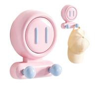 Crochets de douche à ventouse pour salle de bain sans perçage | Crochet mural décoratif pour clés pour maison, entrée, salon, chambre à coucher, bandeau éponge luffa, sac à clés, rose