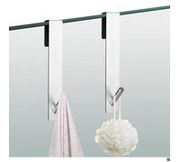 Crochets de douche, lot de 2 crochets pour paroi de douche sans perçage avec protection en mousse, crochets porte-serviettes en ac