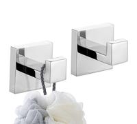 Crochets de Peignoirs Crochet Mural de Salle de Bain Garage Acier Inoxydable Crochet de Serviette/Robe 2 Pack, Poli Brillant, Crochet Serviette Murale Inoxydable