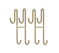Crochets de porte de douche double face pour portes en verre sans cadre, acier inoxydable 304, zones de contact revêtues de PVC, suspension sécurisée pour serviettes et plus encore (doré)