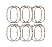 Crochets de Rideau 12 pièces Crochet de Douche en Acier Inoxydable Cinq Boules Support de Suspension d'anneau de Tige Universel(Silver)