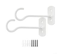 Crochets de suspension pour plantes, supports de montage au plafond avec revêtement résistant à la rouille, pour pots de fleurs d'extérieur, supports muraux pour décoration de balcon (blanc 15,2 cm)
