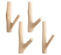Crochets en bois naturel, 4 crochets de vestiaire vintage en bois, crochets muraux faits main, crochets muraux en bois, crochets de penderie pour manteaux, porte-clés, penderie pour enfants (largeur 2