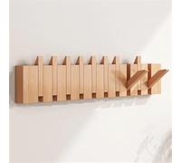 Crochets en bois robustes - Support mural rabattable style piano pour manteaux, clés, chapeaux, peignoirs, serviettes - Solution de rangement fonctionnelle pour l'organisation de la maison