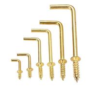Crochets en L de Plafond à Vis, Tasse Commode Angle Droit Forme Or Plusieurs Tailles Paquet 80 (54x19x4mm 10 pièces)(54x19x4mm 10pcs)