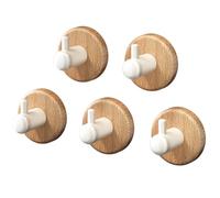Crochets muraux, Crochet Mural En Bois 5 Pièces | Patères murales sans perçage, Base en bois rétro en métal for serviette hapeau