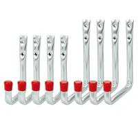 Crochets muraux, crochets pour outils, crochets de garage, crochets de levage | Capacité de charge : 35 ou 25 kg | Résistants aux intempéries | En forme de U, lot de 8 pièces, 2 tailles (125 x 86 x 53