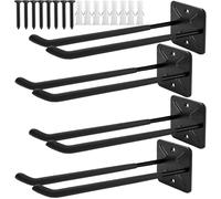 Crochets muraux pour garage, crochets robustes pour garage, lot de 4 crochets doubles, crochets de rangement pour organiser l'espace : échelles, chaises, tuyaux, vélos, outils électriques, capacité de
