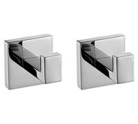 Crochets porte-serviettes, lot de 2, acier inoxydable SUS304, crochets pour peignoirs, fixation murale, crochets à vêtements carrés modernes, chrome poli