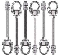 Crochets pour hamac Ibenzoa® en acier inoxydable, lot de 6 – Longueur de filetage 170 mm, longueur totale 23,5 cm, pour poutres en bois et en acier, fauteuils suspendus, hamacs de yoga, hamacs, sacs d