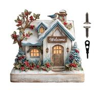 Crochets pour manteaux en forme de maison, crochet mural décoratif, | Panneau de bienvenue de Noël avec porte-clés, clés, chapeaux, sacs, écharpes pour l'entrée de la maison, salon