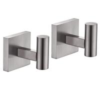 Crochets pour peignoirs, crochets de salle de bain, crochets pour serviettes et vêtements pour la salle de bain et la cuisine, à fixation murale, lot de 2, nickel brossé, acier inoxydable, B1013BR-P2