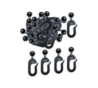 Crochets pour rideau de tonnelle, glissement fluide, lot de 56, plastique noir, usage intérieur extérieur