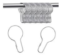 Crochets pour rideaux - Inox - Lot de 50 - Argent - 70x39 mm - Antirouille
