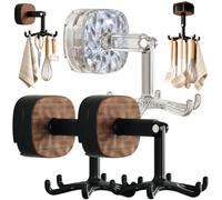 Crochets rotatifs à 360° pour ustensiles de cuisine, 2 noirs + 1 blanc | Crochet de Rangement Multi-Griffes Suspendu pour Louches, Cuillères, Fouets et Petits Outils de Cuisine