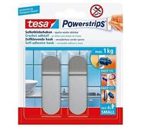 tesa Crochet adhésif Powerstrips SMALL, métal, long – Set de 2 pièces